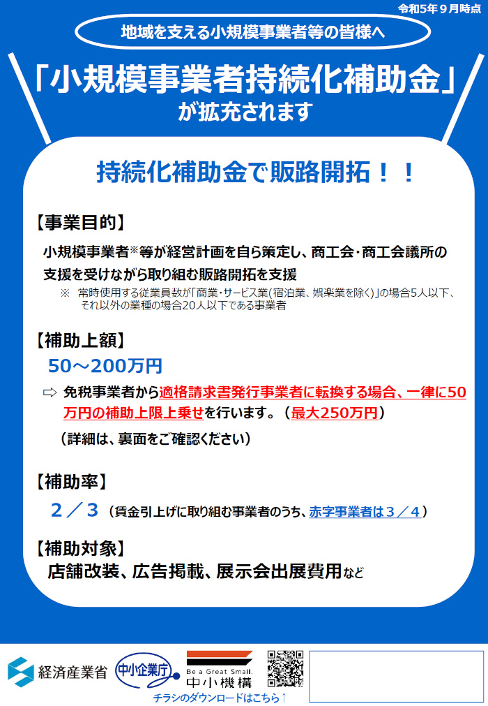 第14回持続化補助金チラシ（表）