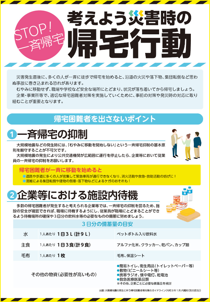 新潟市帰宅困難者対策啓発パンフレット①